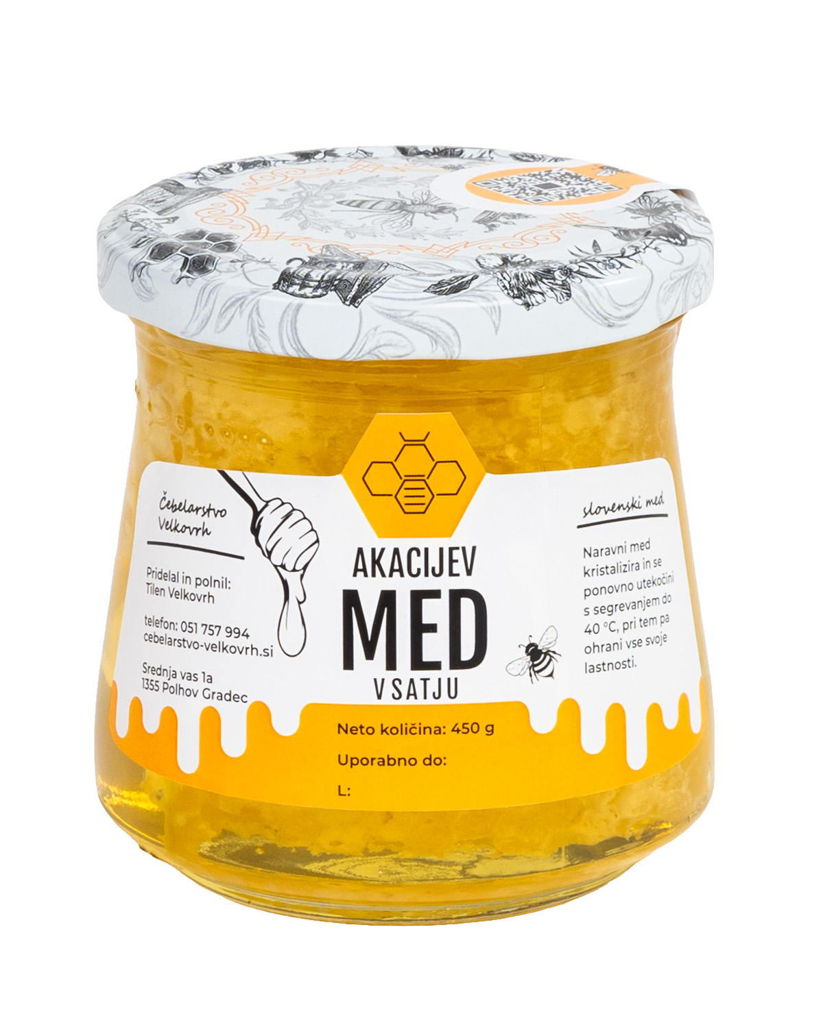 Akacijev med v satju